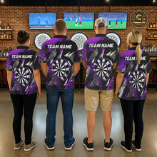 Load image into Gallery viewer, Personalized Purple Geometric Grunge Darts Shirt For Women Custom Darts Team Jersey Polo &amp; 1/4 Zip TDM6509