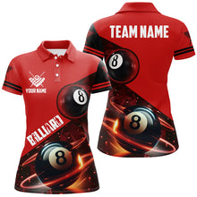 Load image into Gallery viewer, Red 8 Ball Pool Billiard Jersey For Women Custom Billiard Pool Shirts Team League Billiard Uniform TDM1812