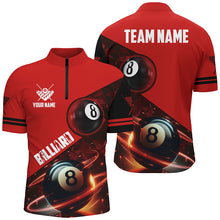 Load image into Gallery viewer, Red 8 Ball Pool Billiard Jersey For Men Custom Billiard Pool Shirts Team League Billiard Uniform TDM1812