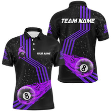 Load image into Gallery viewer, Personalized Ball 8 Fire Racing Road Billiard Jersey For Men Best Billiards Shirts For Team |Purple TDM2488