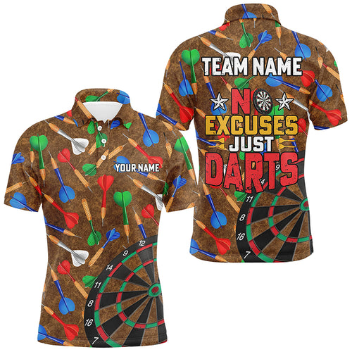 No Excuses Just Darts Custom Colorful Arrow Dart Shirts, Funny Dart Shirts For Men Dart Jerseys TDM2733