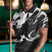 Load image into Gallery viewer, Personalized White Black 3D 8 Ball Billiards Pool Shirts For Men Custom Billiard Team Jerseys TDM5722