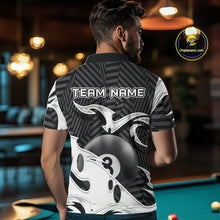Load image into Gallery viewer, Personalized White Black 3D 8 Ball Billiards Pool Shirts For Men Custom Billiard Team Jerseys TDM5722