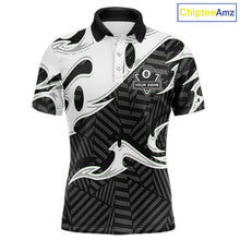 Load image into Gallery viewer, Personalized White Black 3D 8 Ball Billiards Pool Shirts For Men Custom Billiard Team Jerseys TDM5722