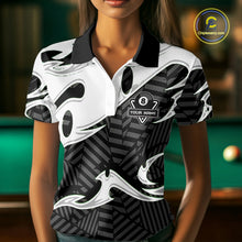 Load image into Gallery viewer, Personalized White Black 3D 8 Ball Billiards Pool Shirts For Women Custom Billiard Team Jerseys TDM5722