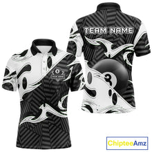 Load image into Gallery viewer, Personalized White Black 3D 8 Ball Billiards Pool Shirts For Men Custom Billiard Team Jerseys TDM5722