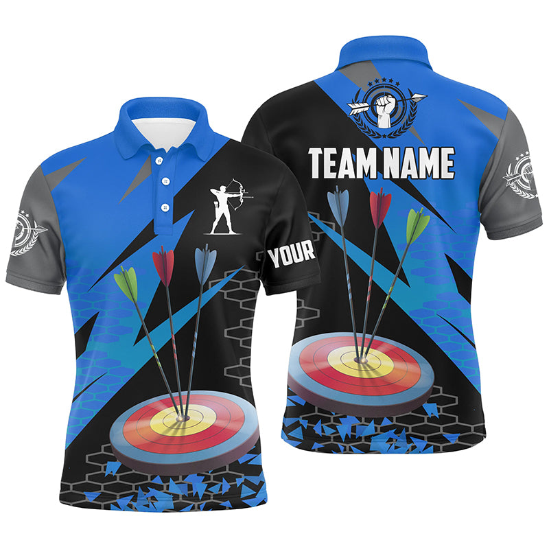 Personalized Archery Arrows 3d Polo Shirts For Men Custom Hunting Bow Archery Jerseys Shirts |Blue TDM1236