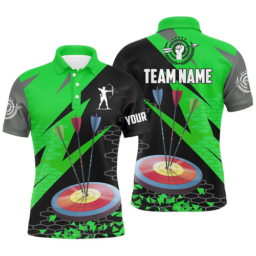 Personalized Archery Arrows 3d Polo Shirts For Men Custom Hunting Bow Archery Jerseys Shirts |Green TDM1237