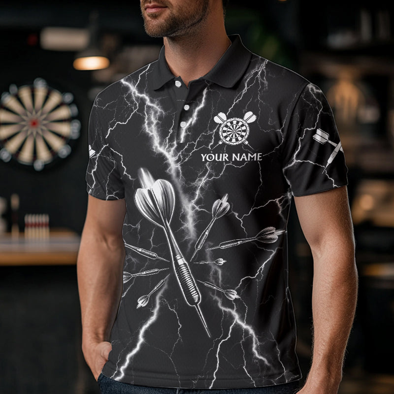 Personalized Black White Darts Arrow Thunder Lightning Dart Shirt For Men Custom Eagle Dart Jerseys TDM3730