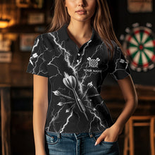 Load image into Gallery viewer, Personalized Black White Darts Arrow Thunder Lightning Dart Shirt For Women Custom Eagle Dart Jerseys TDM3730