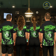 Load image into Gallery viewer, Personalized Green Icy Lightning 8 Ball Pool Men Polo Shirts Custom Billiard Team League Jersey TDM1443