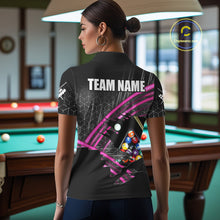 Load image into Gallery viewer, Personalized Billiard Shirts For Women Custom 8 Ball Pool Team Jersey Polo &amp; Quarter Zip | Pink TDM6339
