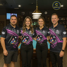 Load image into Gallery viewer, Personalized Billiard Shirts For Women Custom 8 Ball Pool Team Jersey Polo &amp; Quarter Zip | Pink TDM6339