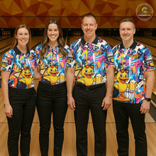 Load image into Gallery viewer, Funny Duck Colorful Graffiti Bowling Shirts For Women, Best Bowling Team Jersey Polo &amp; 1/4 Zip TDM6514