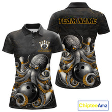 Load image into Gallery viewer, Personalized Funny Octopus Bowling Jersey For Women Custom Bowling Team Shirts Polo &amp; Quarter Zip TDM6518
