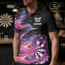 Load image into Gallery viewer, Funny Pink Flame Dart Shirt With Pocket Option For Men Custom Darts Jersey TDM4353