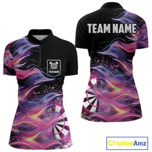 Load image into Gallery viewer, Funny Pink Flame Dart Shirt With Pocket Option For Women Custom Darts Jersey TDM4353