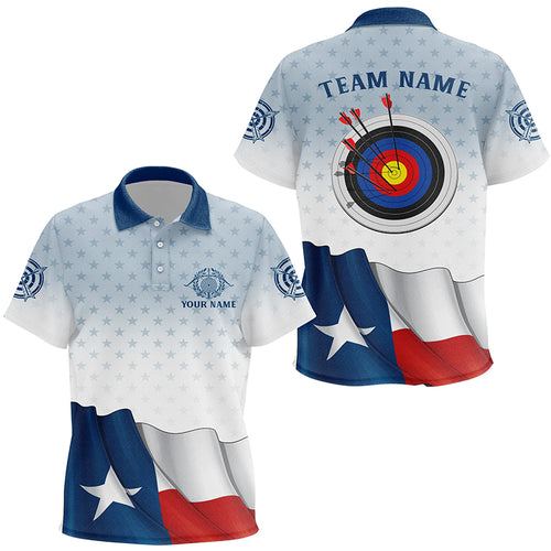 Personalized Texas Flag Archery Polo Shirts For Kid Custom Texas Flag Shirts For Patriotic Archer TDM0581