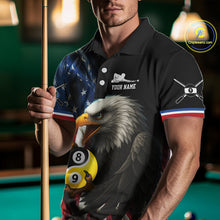 Load image into Gallery viewer, American Flag Yin-Yang 8&amp;9 Ball Eagle Billiard Shirt For Men Custom Patriotic Billiard Team Jersey TDM5465
