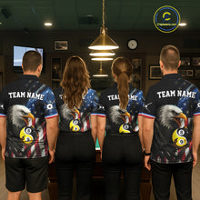Load image into Gallery viewer, American Flag Yin-Yang 8&amp;9 Ball Eagle Billiard Shirt For Men Custom Patriotic Billiard Team Jersey TDM5465
