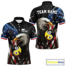 Load image into Gallery viewer, American Flag Yin-Yang 8&amp;9 Ball Eagle Billiard Shirt For Men Custom Patriotic Billiard Team Jersey TDM5465