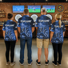 Load image into Gallery viewer, Blue Grim Reaper Galaxy Dart Shirt For Men Custom Darts Jersey Pocket Option TDM6082