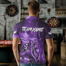 Load image into Gallery viewer, Purple Grim Reaper Dart Shirt With Pocket Option For Men Custom Darts Jersey TDM6083