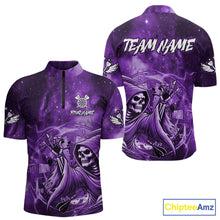 Load image into Gallery viewer, Purple Grim Reaper Dart Shirt With Pocket Option For Men Custom Darts Jersey TDM6083