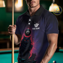 Load image into Gallery viewer, Personalized Billiard Cats Lightning 8 Ball Pool Shirt For Men, Billiard Team Jersey Polo &amp; 1/4 Zip TDM6344