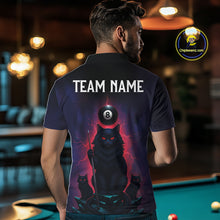 Load image into Gallery viewer, Personalized Billiard Cats Lightning 8 Ball Pool Shirt For Men, Billiard Team Jersey Polo &amp; 1/4 Zip TDM6344