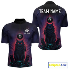 Load image into Gallery viewer, Personalized Billiard Cats Lightning 8 Ball Pool Shirt For Men, Billiard Team Jersey Polo &amp; 1/4 Zip TDM6344