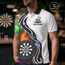 Load image into Gallery viewer, Colorful Rainbow Smoke Dart Shirts For Men Custom Team Polo &amp; Quarter Zip Darts Jerseys Outfit TDM4007