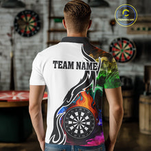 Load image into Gallery viewer, Colorful Rainbow Smoke Dart Shirts For Men Custom Team Polo &amp; Quarter Zip Darts Jerseys Outfit TDM4007