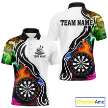 Load image into Gallery viewer, Colorful Rainbow Smoke Dart Shirts For Men Custom Team Polo &amp; Quarter Zip Darts Jerseys Outfit TDM4007