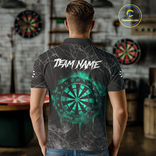 Load image into Gallery viewer, Black And Turquoise Smoke Grim Reaper Dart Shirts For Men Custom Halloween Darts Jersey Outfit TDM4590