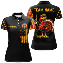 Load image into Gallery viewer, Funny Turkey Autumn US Flag Women Darts Shirts Custom Patriotic Thanksgiving Shirts For Darts Lover TDM2754