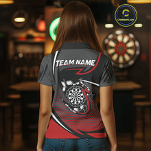 Load image into Gallery viewer, Funny Crack Dartboard Red Darts Polo &amp; Quarter Zip Custom Darts Shirt For Women Darts Team Jersey TDM5006
