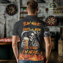 Load image into Gallery viewer, Personalized Grim Reaper Darts And Beer Flame Darts Shirt For Men Custom Funny Darts Team Jersey TDM5015