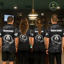 Load image into Gallery viewer, Custom White And Black 8 Ball Pool Eagle Paint Billiard Shirts For Men Team League Billiard Jersey TDM5473