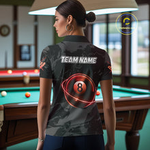 Load image into Gallery viewer, Custom Red And Black 8 Ball Pool Eagle Paint Billiard Shirts For Women Team League Billiard Jersey TDM5474