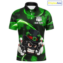 Load image into Gallery viewer, Personalized St Patrick Day Bowling Shirt For Men, Funny Shamrock Luckiest Bowling Team Jersey TDM5746