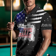 Load image into Gallery viewer, It's The Skill Custom American Flag Men Billiard Shirt Funny Billiard Jersey|Black TDM3571