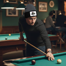 Load image into Gallery viewer, Personalized Multicolor Billiard Knit Beanie Hat With Rectangle Patch Custom Billiard Knit Cap TDM5016