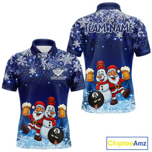 Load image into Gallery viewer, Funny Santa And Beer 8 Ball Billiard Shirts For Men Custom Christmas Gifts For Pool Players TDM5222