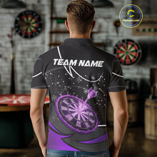 Load image into Gallery viewer, Purple Dartboard Frozen Ice Darts Shirt For Men Custom Darts Jersey Team Polo &amp; Quarter Zip TDM5228