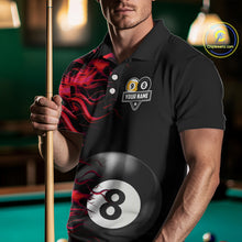 Load image into Gallery viewer, Red Flaming 8 Ball &amp; 9 Ball Billiard Shirt For Men Custom Pool Team Jersey Polo &amp; Quarter Zip TDM5481