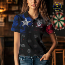 Load image into Gallery viewer, Personalized Texas Flag Smoke Darts Shirt For Women Custom Texas Darts Team Jersey Polo &amp; 1/4 Zip TDM5488