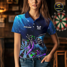 Load image into Gallery viewer, Funny Grim Reaper Blue Purple Galaxy Dart Shirts With Pocket Option For Women TDM5490