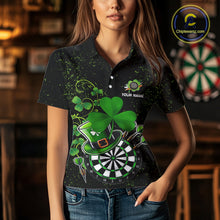 Load image into Gallery viewer, Luckiest Shamrock Grunge Dart Shirts For Women Custom Patrick Day Dart Jersey TDM3591