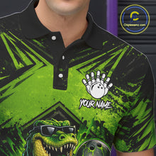 Load image into Gallery viewer, Black And Green Funny Alligator Bowling Shirt For Men Custom Bowling Jersey Team Polo &amp; 1/4 Zip TDM6109